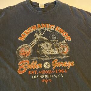 Biker Apparel Men’s 3XL Black T-Shirt Mechanic Shop Bobber LA Motorcycle